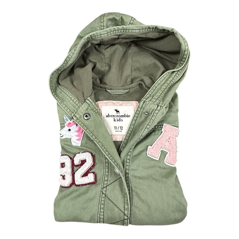 Abercrombie Kids Utility Cargo Jacket – Green, Girls Size 11/12